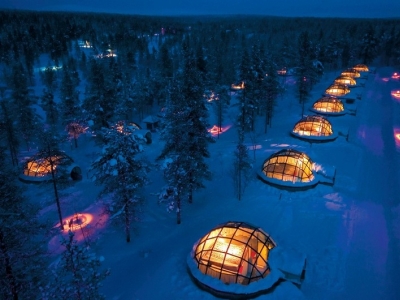 Необычный отель в Финляндии с видом на северное сияние